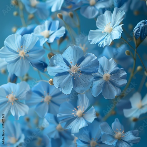 Velvet Blue Blossoms: Textured Blue Flowers