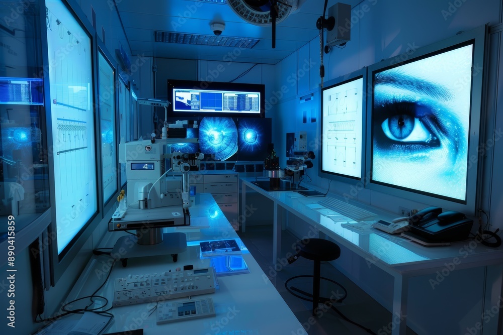 High-Tech Research Lab with Surveillance Cameras Ensuring Facility Security and Experiment Monitoring High-Tech Research Lab with Surveillance Cameras Ensuring Facility Security and Experiment Monitoring