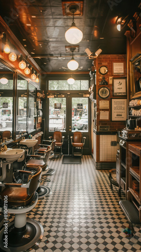 Retro Barber Shop Interior ...