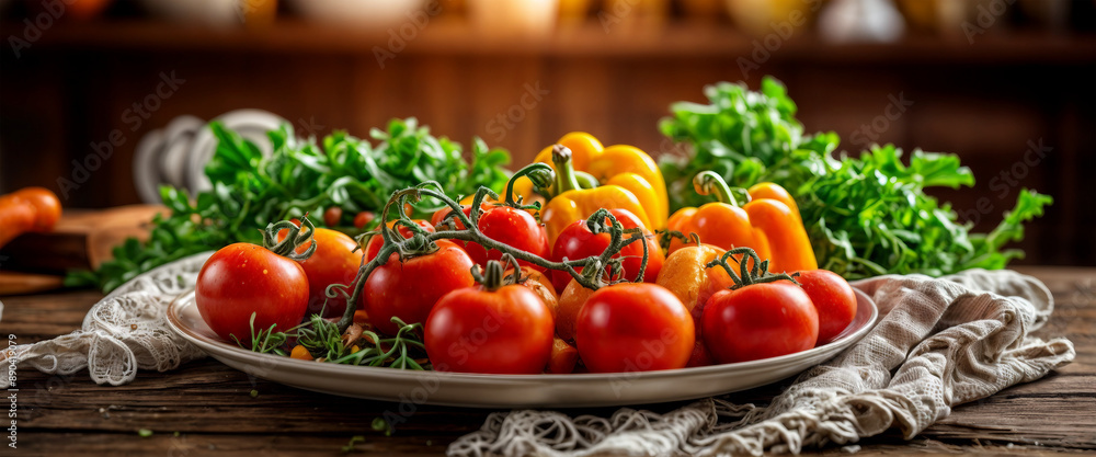 Cherry tomatoes. A bunch of fresh vegetables in a plate on a rustic table Cherry tomatoes. A bunch of fresh vegetables in a plate on a rustic table