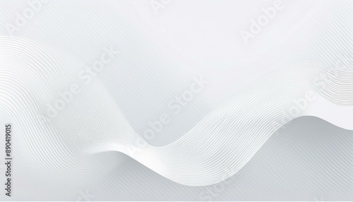 Minimalist white and grey abstract background design with dynamic waves effect concept of digital futuristic technology vector illustrations