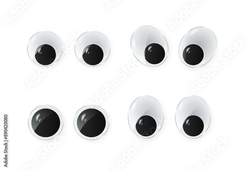 toy eyes cartoon safety wobbly flat style design vector