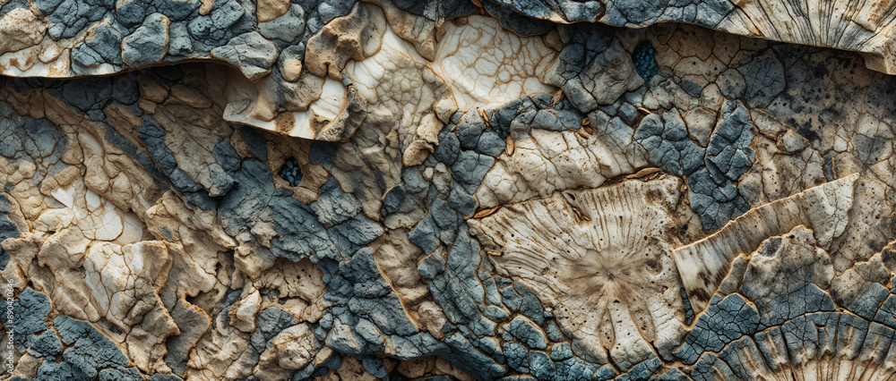 Rough rock texture of opaque grey and white quartz stone with cracks ...