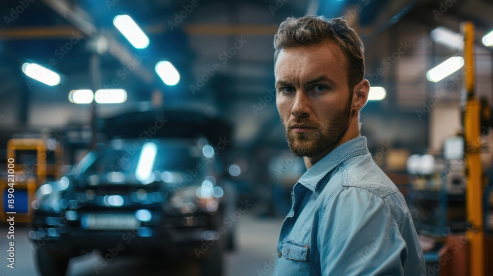 Fototapeta premium The Mechanic in Workshop