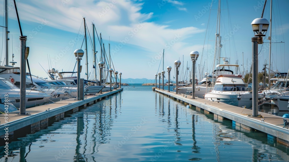 Scenic Coastal Marina with Surveillance Cameras Ensuring Safety and Security of Boats and Visitors Scenic Coastal Marina with Surveillance Cameras Ensuring Safety and Security of Boats and Visitors