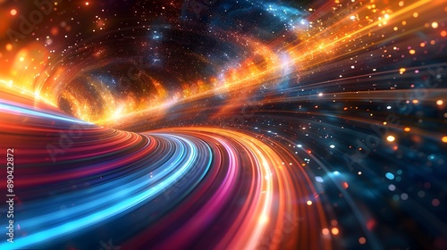 Dynamic Cosmic Journey of Light and Energy Embracing New Beginnings