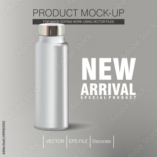 Bottles mock up file vector for decoration