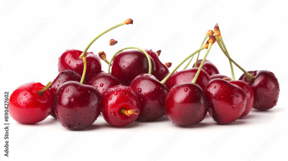 Cherries are juicy red berries. They are often used in desserts, drinks, and as a topping on snacks. Cherries are juicy red berries. They are often used in desserts, drinks, and as a topping on snacks.