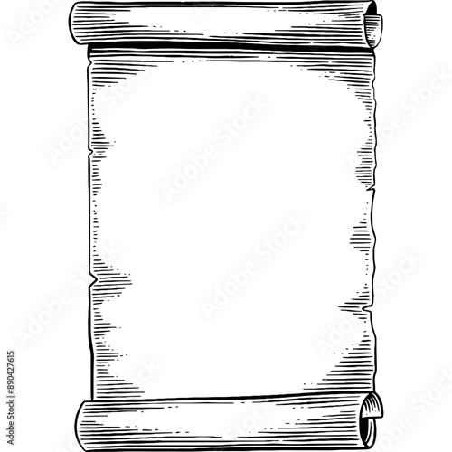 Hand drawn Paper Scroll Sketch Illustration