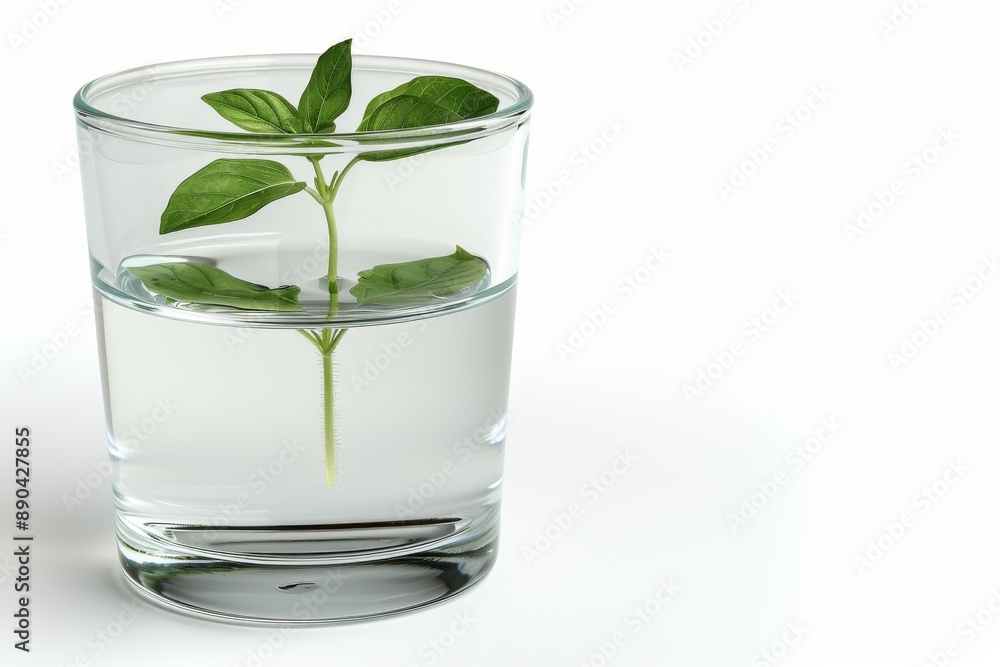 Fresh Mint in Clear Glass with Water Fresh Mint in Clear Glass with Water