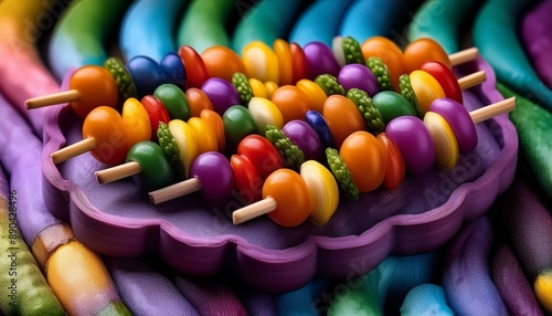 Vibrant Veggie Skewers: A Rainbow on a Stick photo