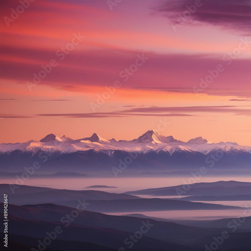 sunrise in mountains background 