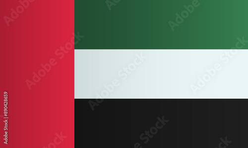 United Arab Emirates national flag. Country identity. Vector illustration