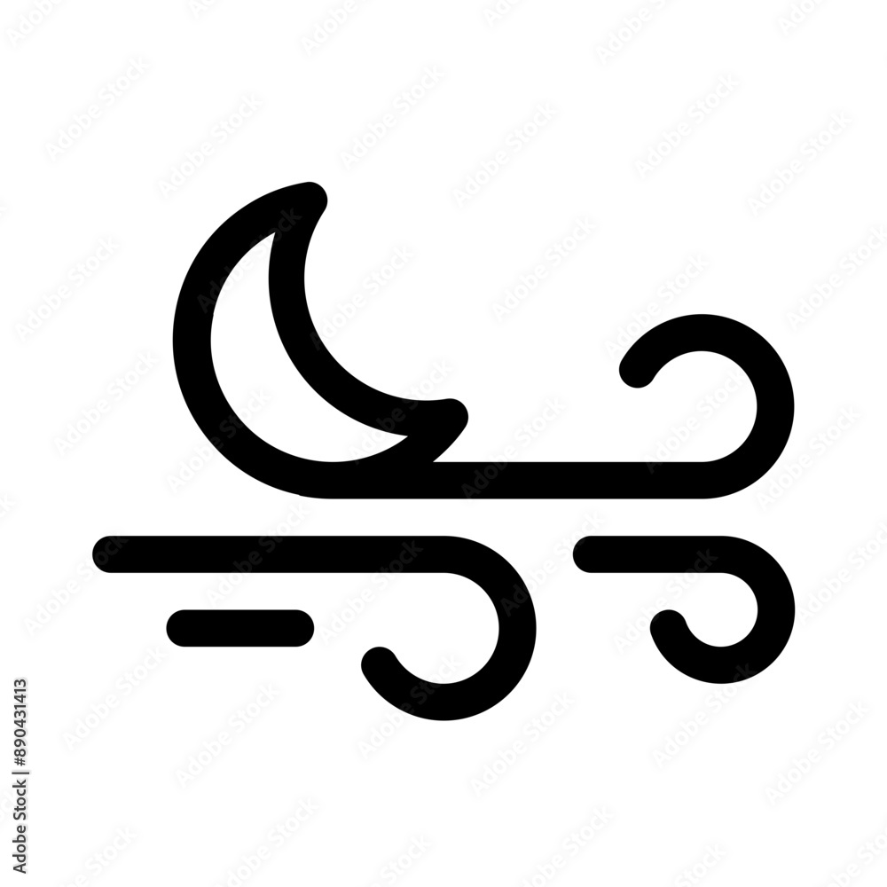 cold night icon with line style, perfect for user interface projects cold night icon with line style, perfect for user interface projects