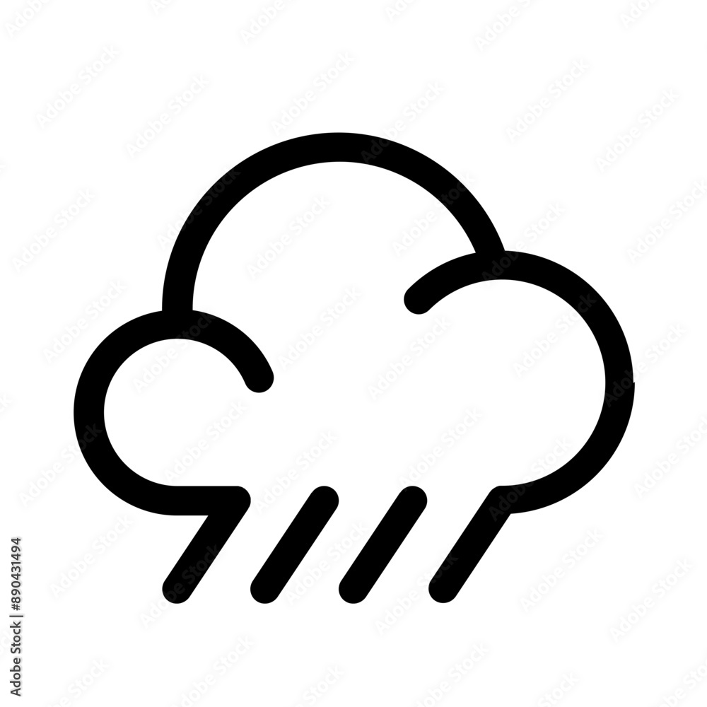 slanting rain icon with line style, perfect for user interface projects