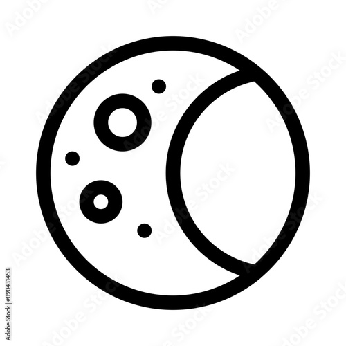 lunar eclipse icon with line style, perfect for user interface projects photo