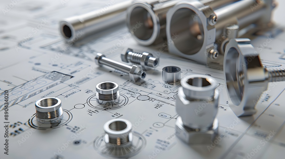 A drawing of pipes and valves on a piece of paper. The drawing is of a blueprint for a plumbing system A drawing of pipes and valves on a piece of paper. The drawing is of a blueprint for a plumbing system