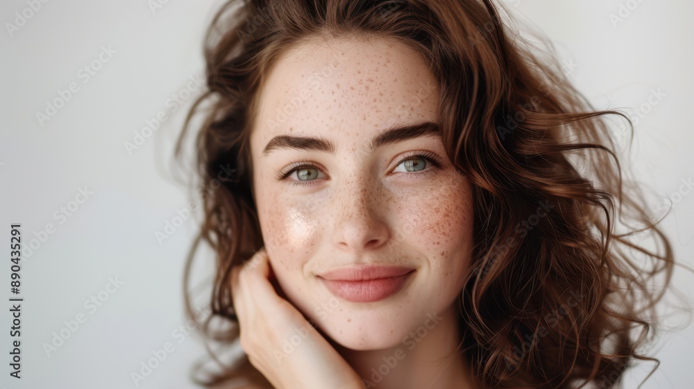 Naklejka premium The smile with freckles