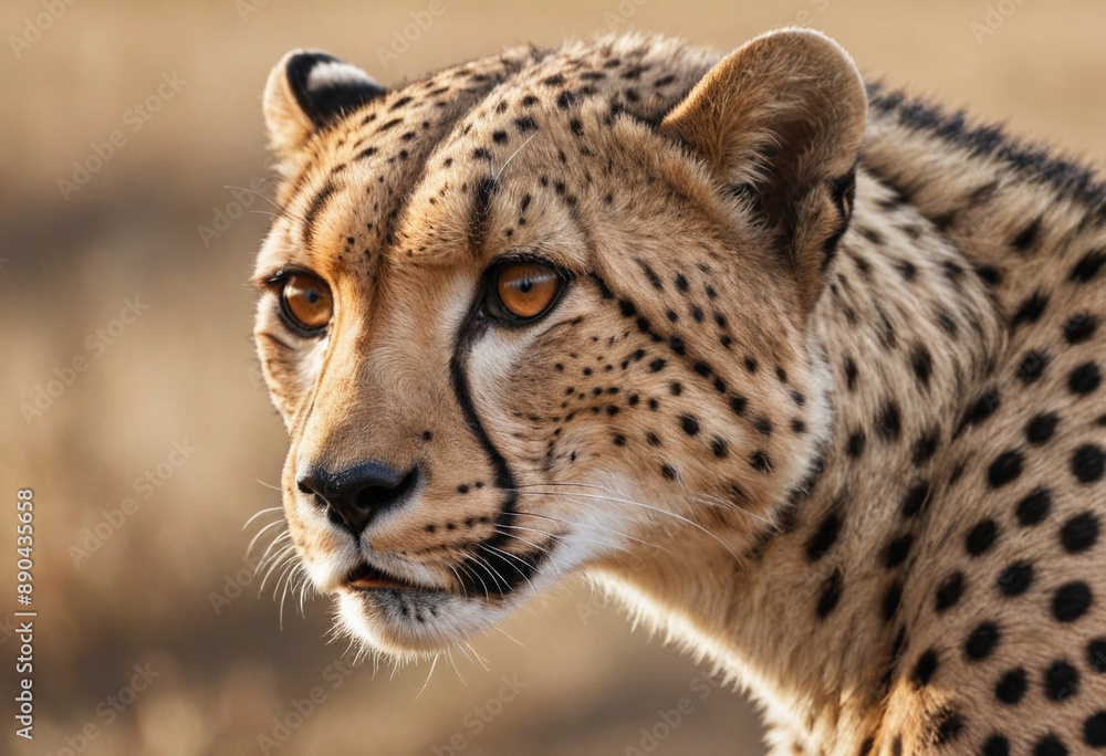A photorealistic image of a cheetahs spots, highlighting its speed and agility. A photorealistic image of a cheetahs spots, highlighting its speed and agility.