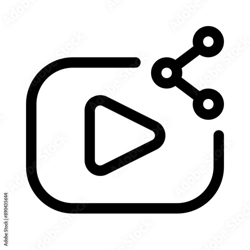 share movies icon with line style, perfect for user interface projects