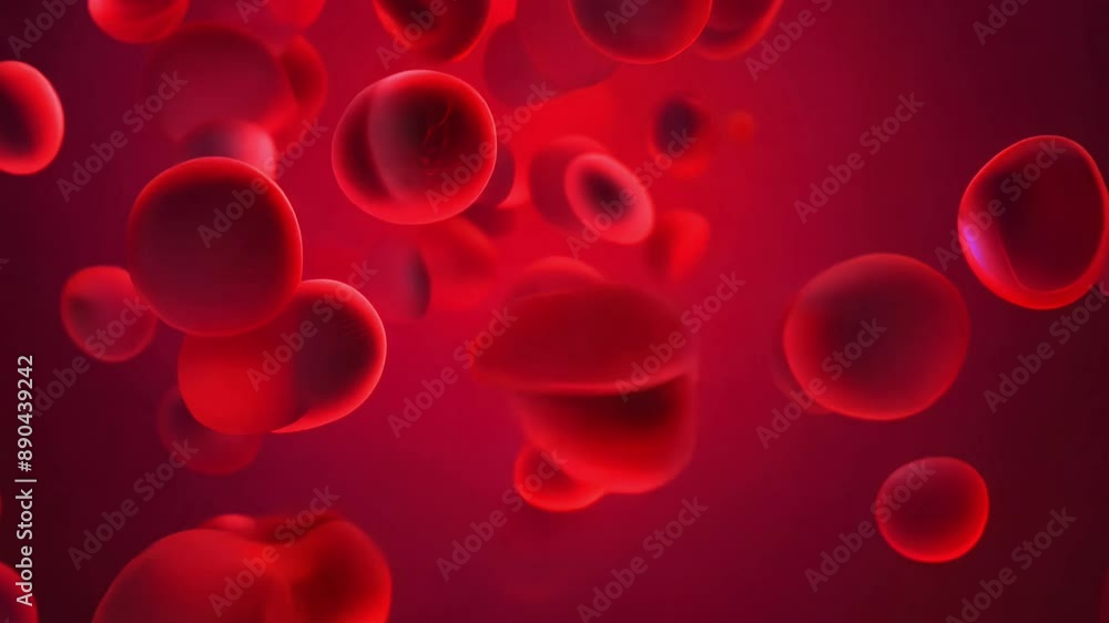 Red Blood Cells Flowing Through Bloodstream