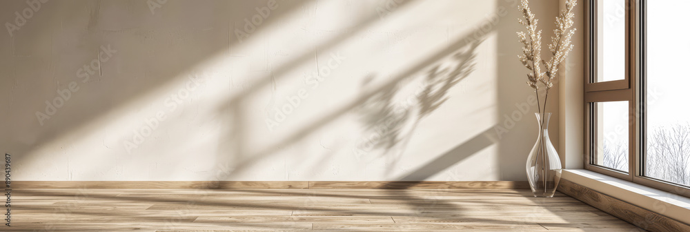 Large window in an empty property room with no furniture and day lighting. Residential Real Estate interiors with copy space for text. Large window in an empty property room with no furniture and day lighting. Residential Real Estate interiors with copy space for text.