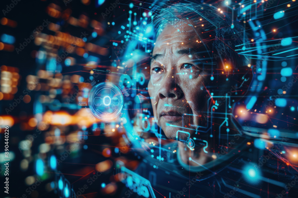 Futuristic Male Portrait at Night Futuristic Male Portrait at Night