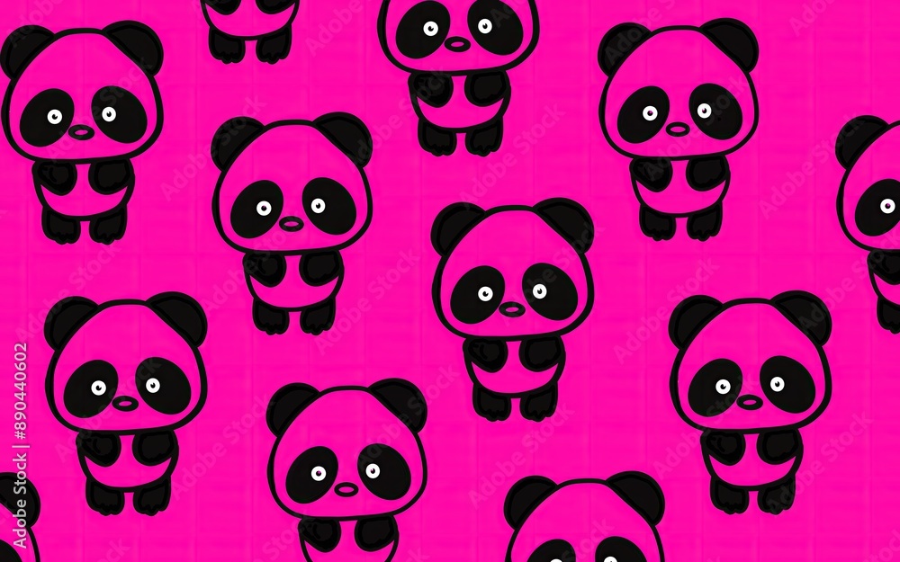 Children's print with pandas pattern. Cute panda pattern background. Cartoon panda wallpaper. Panda art. Pattern with animals. Cute animals art. Children's print with pandas pattern. Cute panda pattern background. Cartoon panda wallpaper. Panda art. Pattern with animals. Cute animals art.