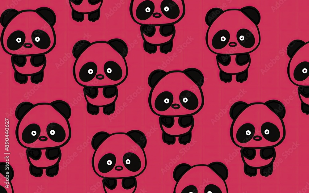 Children's print with pandas pattern. Cute panda pattern background. Cartoon panda wallpaper. Panda art. Pattern with animals. Cute animals art. Children's print with pandas pattern. Cute panda pattern background. Cartoon panda wallpaper. Panda art. Pattern with animals. Cute animals art.