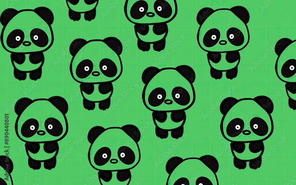 Children's print with pandas pattern. Cute panda pattern background. Cartoon panda wallpaper. Panda art. Pattern with animals. Cute animals art. Children's print with pandas pattern. Cute panda pattern background. Cartoon panda wallpaper. Panda art. Pattern with animals. Cute animals art.