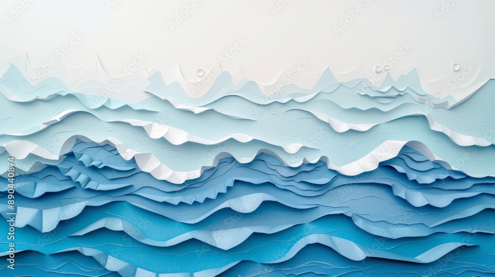 Abstract art with a navy blue background. Painting on textured canvas with a water wave pattern. Abstract art with a navy blue background. Painting on textured canvas with a water wave pattern.