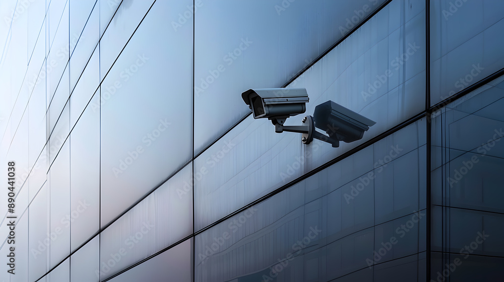 Obraz premium The Silent Sentinel of Security and Surveillance Aimed at Protecting Modern Structures with a Keen Eye for Detail and Vigilance