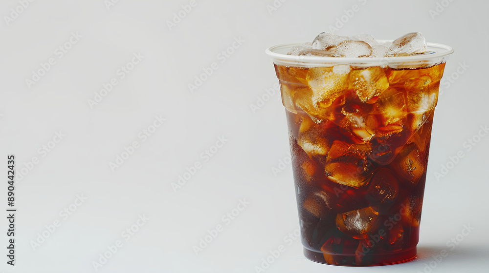 a refreshing iced coffee in a transparent cup, a refreshing iced coffee in a transparent cup,