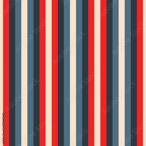 seamless pattern of repeating vertical lines in vintage style in red, black and grey