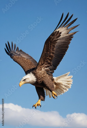 Wallpaper Mural  A photo of a majestic eagle soaring through a clear blue sky.  Torontodigital.ca
