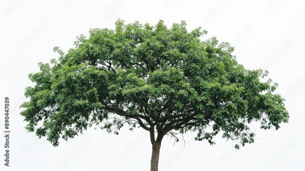 Obraz premium Large tree against white backdrop