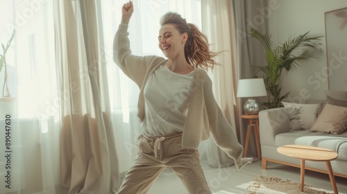 Wallpaper Mural The woman dancing happily Torontodigital.ca