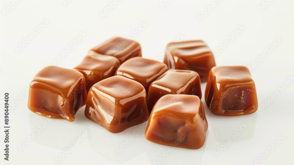 Caramels. Delicious Lactic Caramel Toffee in White and Brown. Sweet Vanilla Dessert Confection Caramels. Delicious Lactic Caramel Toffee in White and Brown. Sweet Vanilla Dessert Confection