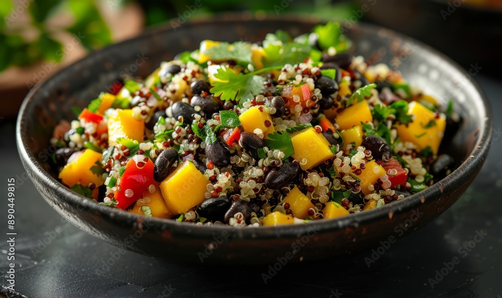 Mango and black bean quinoa salad with cilantro-lime dressing Mango and black bean quinoa salad with cilantro-lime dressing