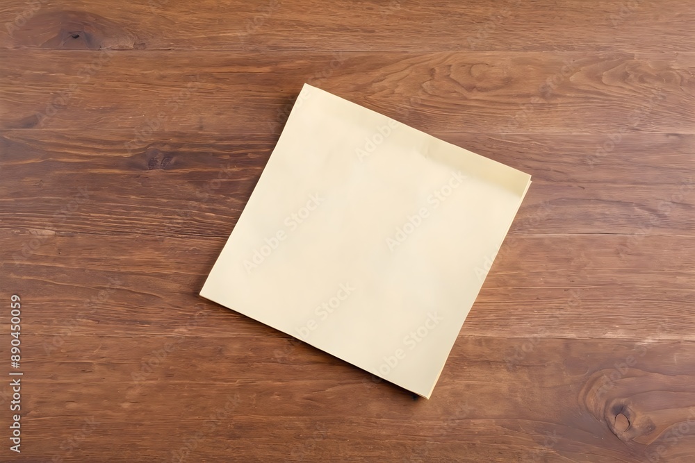Blank note paper on wooden background, empty memo sheet for office reminders Blank note paper on wooden background, empty memo sheet for office reminders