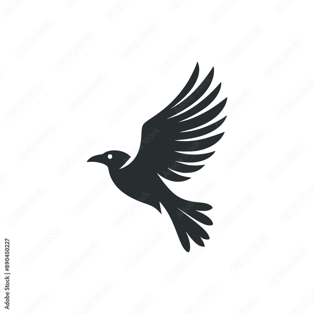 flying crow bird animal logo vector illustration template design flying crow bird animal logo vector illustration template design