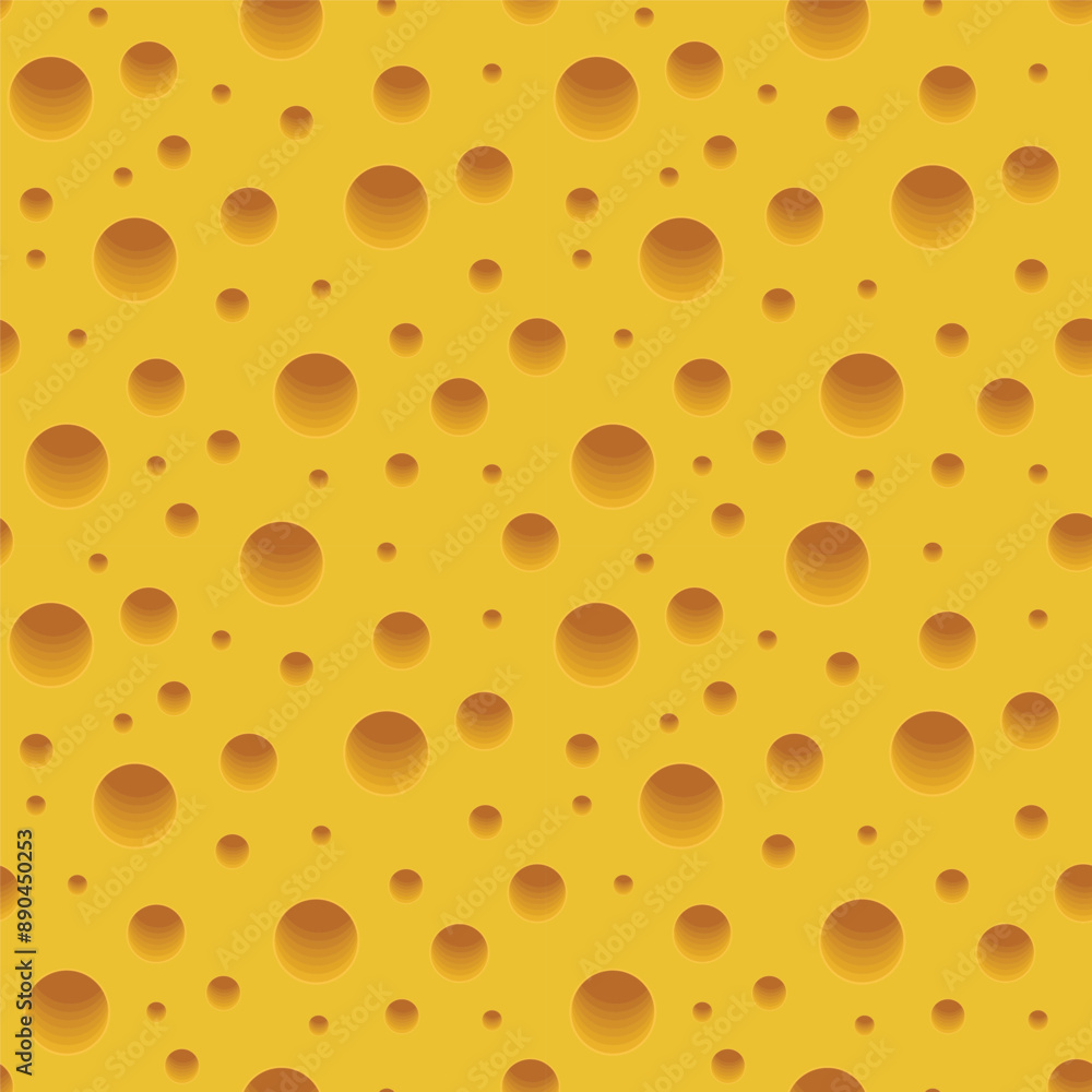 repeating perforated cheese seamless pattern, in flat realistic cartoon style repeating perforated cheese seamless pattern, in flat realistic cartoon style
