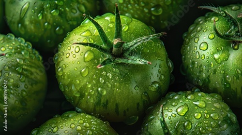 The green fresh tomatoes photo