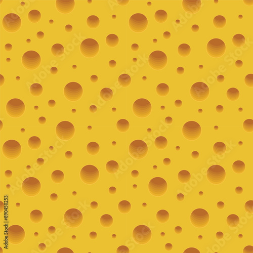 repeating perforated cheese seamless pattern, in flat realistic cartoon style