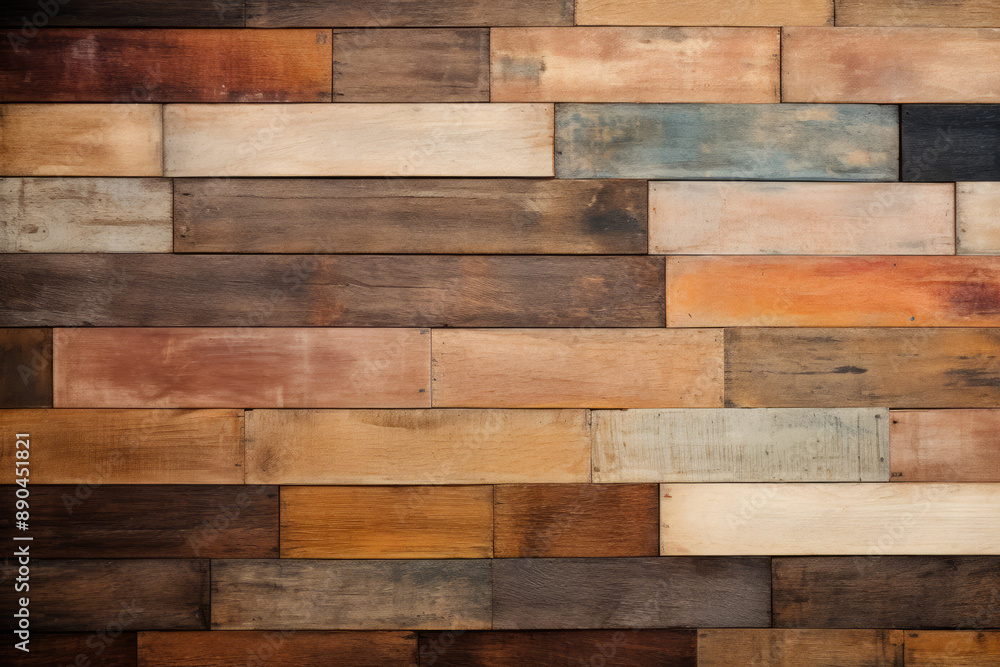 Processed collage of colored old wood planks material texture. Background for banner, backdrop Processed collage of colored old wood planks material texture. Background for banner, backdrop