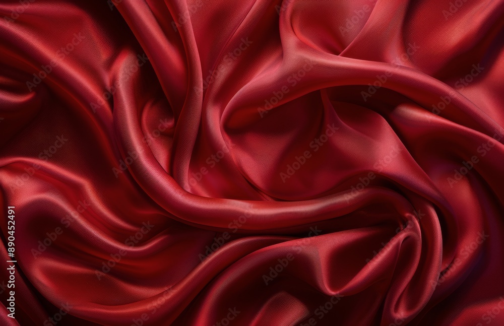 Close Up of Red Satin Fabric Draped and Folded Close Up of Red Satin Fabric Draped and Folded
