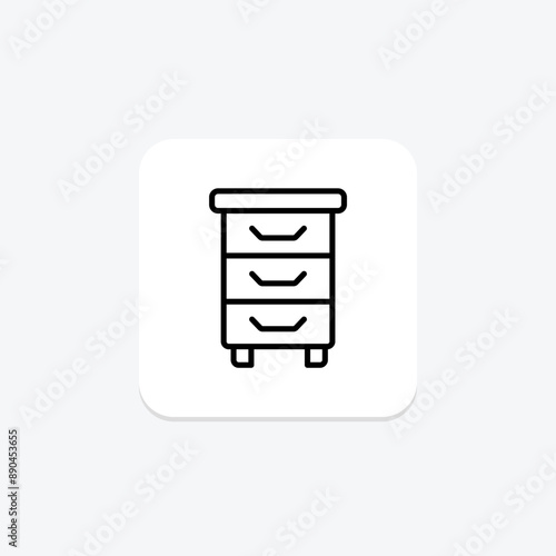 Drawers line icon , vector, pixel perfect, illustrator file