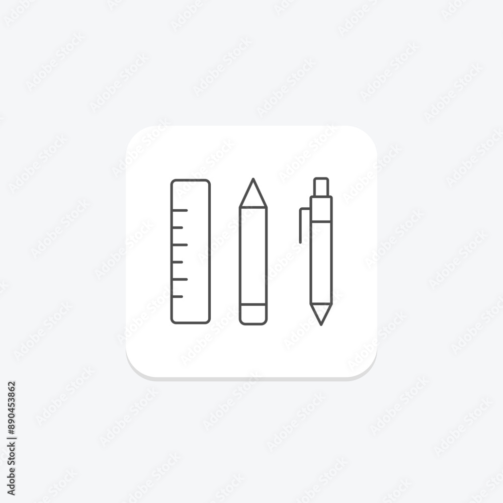 Office Supplies thinline icon , vector, pixel perfect, illustrator file Office Supplies thinline icon , vector, pixel perfect, illustrator file
