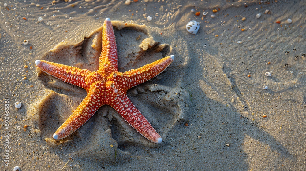 Starfish limbs arranged in a peace sign shape on the sand Starfish limbs arranged in a peace sign shape on the sand