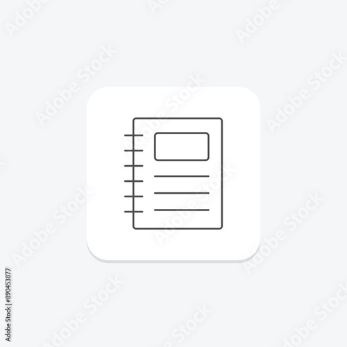 Notebooks thinline icon , vector, pixel perfect, illustrator file